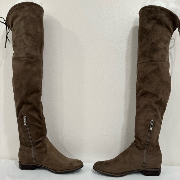 Marc Fisher Suede Over The Knee Riding Boots. Women’s Size 5M. Taupe/Brown. New - Picture 7 of 12
